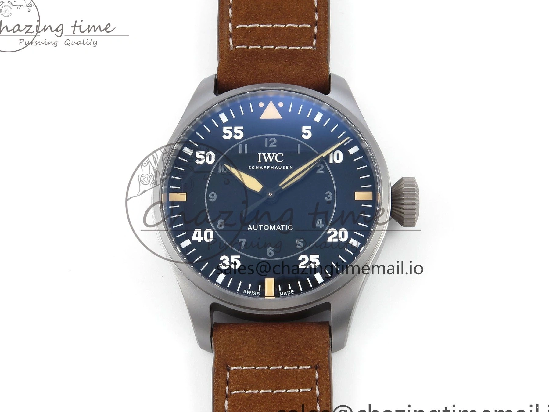 MIROTIME 0417 Big Pilot IW329701 M+F 1:1 Best Edition Black Dial on Brown Leather Strap MY RelaxedFit 7005